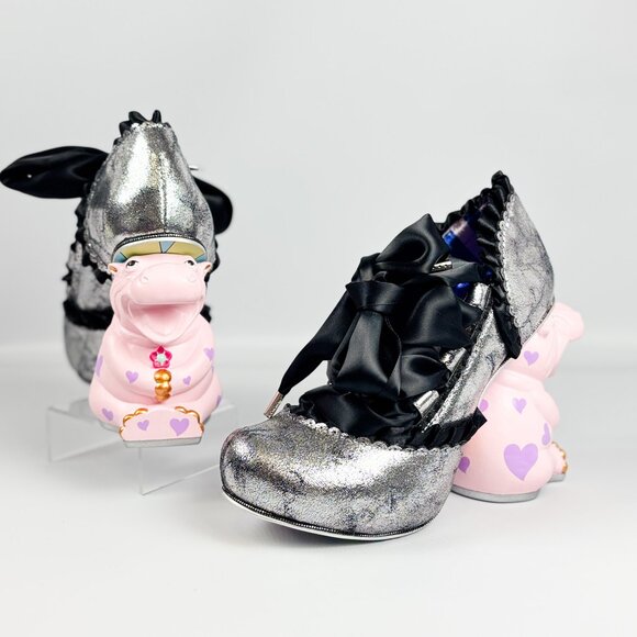 Irregular Choice Happy Hippo Silver/Black Character Heels – Size 39 - Picture 5 of 7